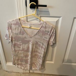 Old Navy White and Pink Camouflage Top